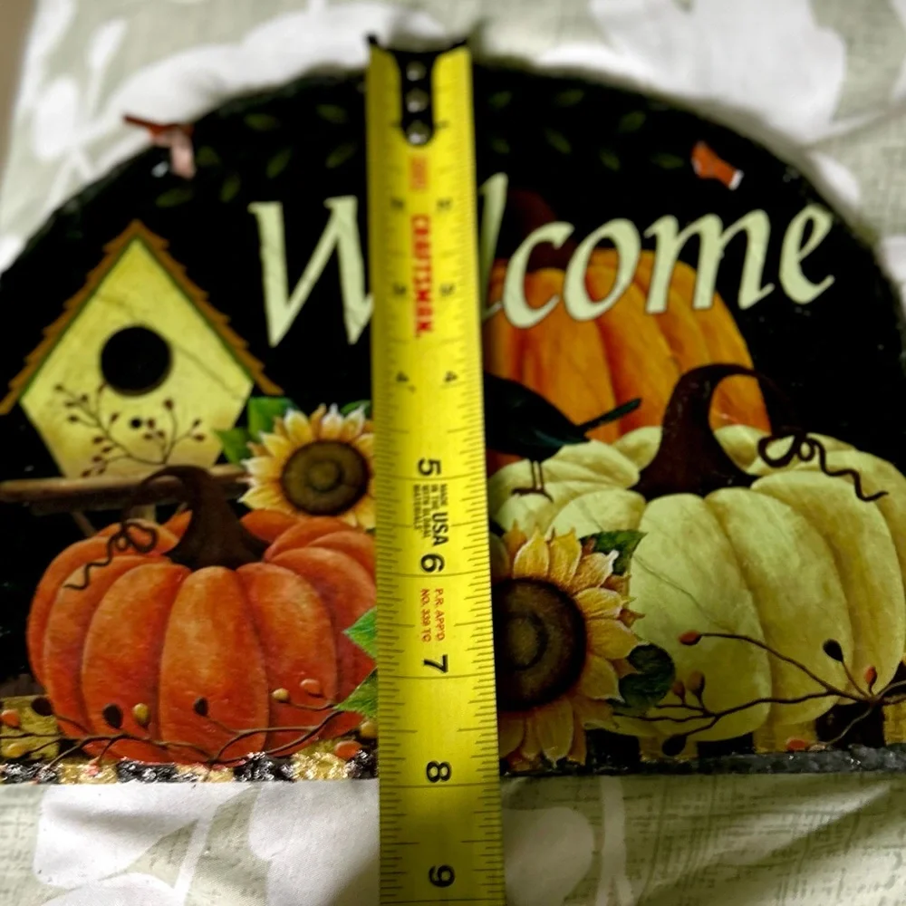 VTG Whimsy Crow Pumpkin Bird House Cottagecore Grunge Dark Welcome Wall Decor